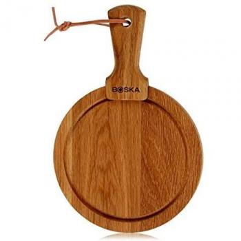 Boska Tabla de servir redonda Friends S - Roble - Con mango de colgar - Marrón - ⌀ 16 cm
