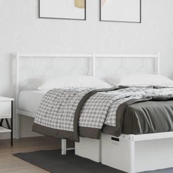Cabecero de metal blanco de 180 cm Vidaxl con diseño moderno, estructura resistente, acabado en pintura blanca, adecuado para colchones de 180 cm de ancho