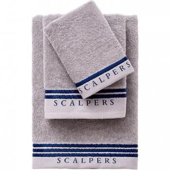 Set toallas baño en algodón gris con azul Scalpers Home