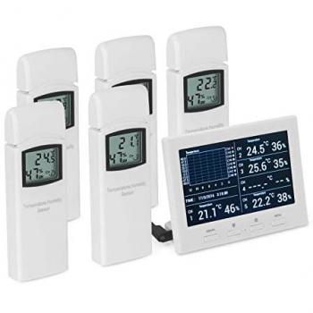 Estación Meteorológica Inalámbrica Steinberg Systems - Termoigrometro Digital de 8 Canales con Monitorización de Clima y Datos