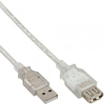Cable USB 2.0 A Macho/Femenino Prolongo 1m Transparente