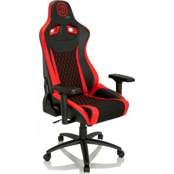 Silla Gaming GAMEBREAKER SX 04 - Tela/Cuero Sintético Negro/Rojo, Ergonométrica con Reposabrazos