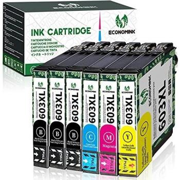 Economink 603XL Compatible para Epson 603 XL Cartuchos de Tinta, para Workforce WF-2830dwf WF-2810dwf WF-2835dwf WF-2850dwf Expression Home XP-2100 XP-3100 Impresoras, Pack de 6
