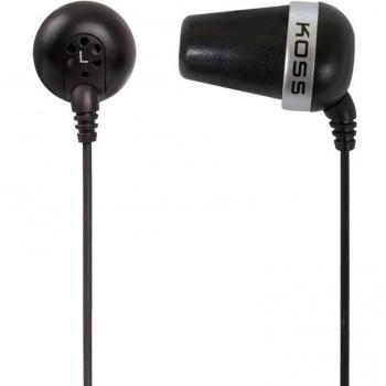 Koss Plug Classic Auriculares Intraurales con Cable, Earbuds Ligeros, Compatibles con Smartphones, Sonido con Graves de Calidad, Conexión Jack 3.5mm - Negro