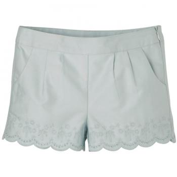 VERTBAUDET Short para niña con bordado inglés AZUL CLARO LISO 9A