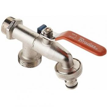 Grifo Doble Jardín Salida Duo Válvula Exterior 3/4 x 1 x 1 Compatible con Hozelock