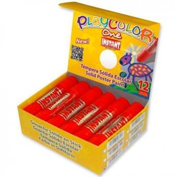 Playcolor One Estuche 12 Témperas Sólidas en Barra 10g Color Rojo Ref. 10831