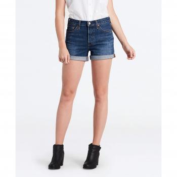 Levi's 501 Short Long, Pantalones Cortos para Mujer, Azul