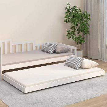 Estructura de cama madera maciza de pino blanco 100x200 cm Vidaxl Blanco