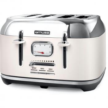 Tostadora 4 ranuras 1800w crema/acero inoxidable - MS131SC Muse