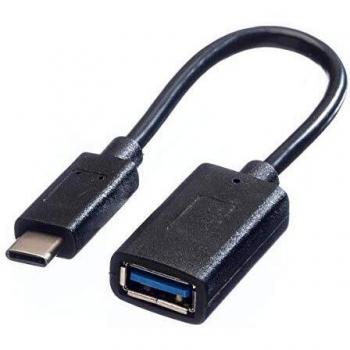 VALUE Cable USB 3.2 Gen 1, USB tipo C - A, ST/BU, OTG, negro, 0,15 m