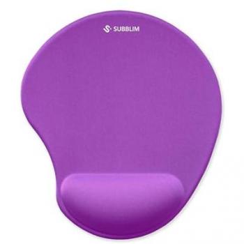 Alfombrilla de Ratón Ergonómica Subblim NeoGel con Reposamuñecas Enfriante, Superficie Lycra Ultrafina y Base Antideslizante - 245 × 215 mm, Color Púrp