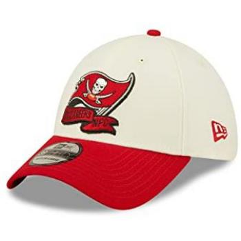 New Era 39Thirty Tampa Bay Buccaneers Cream White Cap - Unisex M/L Size