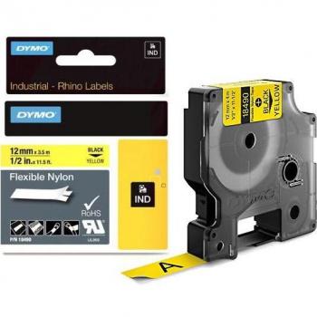 Dymo D1 Cinta de Nylon Flexible Negro/Amarillo