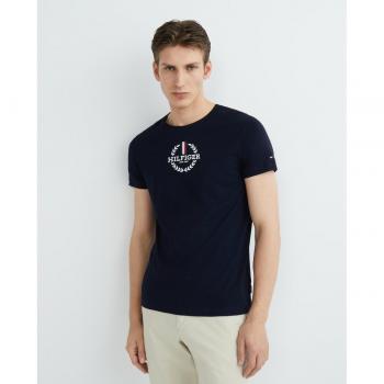 Camiseta Tommy Hilfiger Archive Global Stripe Slim Fit - Azul