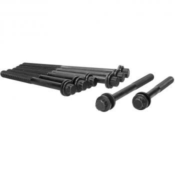 Juego de tornillos de culata AJUSA 81050900, incluye tornillos de alta resistencia, fabricados en acero, diseño específico para asegurar una correcta fijación en motores de automóviles, compatible con diversas marcas y modelos
