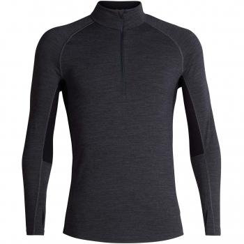 Icebreaker Hombre 200 Zona LS Cremallera Corta Camisa Funcional - Jet HTHR/Black/Mineral, XXL