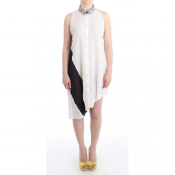 COSTUME NATIONAL C’N’C White Shirt Assymetric Hem Dress - IT46|XL, Female, Size: L, Sleeveless, Button-Up