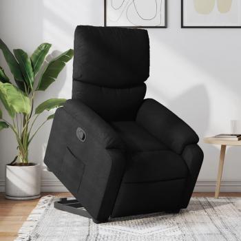 Silla reclinable elevable en tela negra