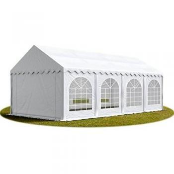Carpa para fiestas 3x8 m, PVC 750 ignífugo, base reforzada, blanca