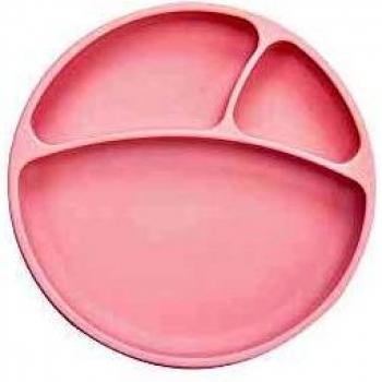 Pink Suction Cup Divided Puzzle Plate 1 pc