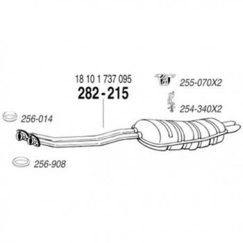 Junta de estanquidad para tubo de escape BOSAL 256-908 para BMW Serie 3