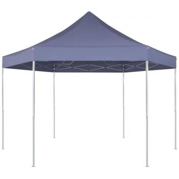 vidaXL Carpa de Jardín Plegable Hexagonal Acero y Poliester PVC Azul Oscuro
