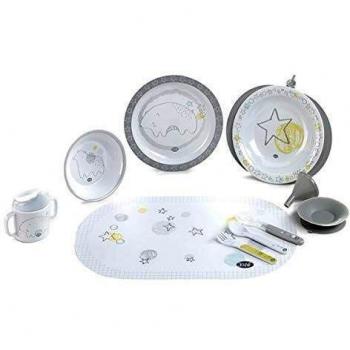 Jane - Conjunto de Vajilla y Plato Térmico con Diseño de Osos Ocupados