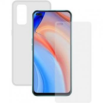 Pack Contact Funda Flexible Transparente + Protector de Pantalla Cristal Templado para Oppo Reno 4