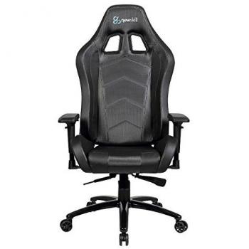 Newskill Takamikura Carbon Silla Gaming, Negro [España], piel, reposabrazos, con ruedas, altura ajustable