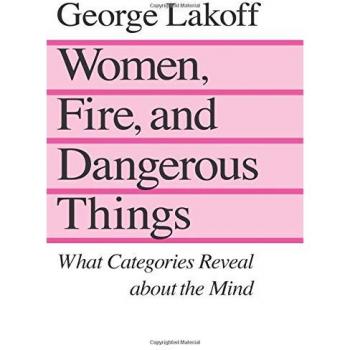 Women, Fire, and Dangerous Things by George Lakoff - University of Chicago Press; Characteristics: Hardcover edition, 1990 publication date, ISBN 978-0226468044, explores the relationship between language and thought in cognitive science, discusses catego