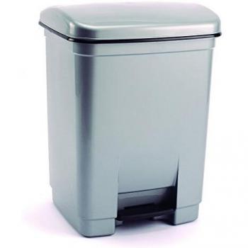 Maya 09089 - Papelera Gris con tapa y pedal 30L