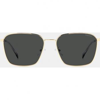 Polaroid PLD 4120/G/S/X Gafas de Sol Rectangulares en Color Oro con Lentes Polarizadas - Modelo LOJ, Talla 59 para Hombre