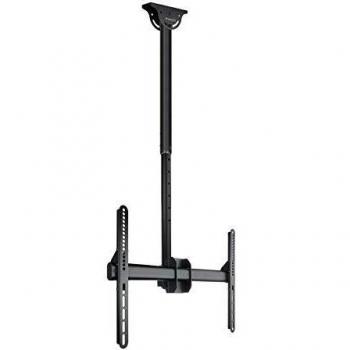 TOOQ LPCE1170TSLI-B - Soporte de Techo Extensible, Inclinable y Giratorio para Pantallas de 37 a 70, Rotación de 360°, hasta 50 Kg de Peso, VESA hasta 600x400, Color Negro