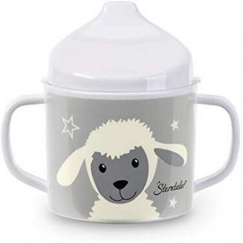 Sterntaler Taza con tapa de la oveja Stanley, Edad: a partir de 6 meses, Gris/Blanco