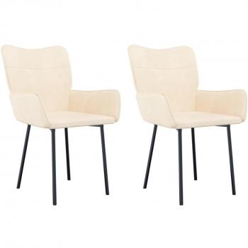 Cream Velvet Dining Chairs Set of 2