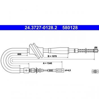Cable de freno de mano ATE 24.3727-0128.2