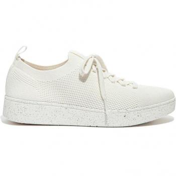 Zapatillas Fitflop Rally Knit Blanco de mujer con diseño deportivo y malla ajustable en color crema