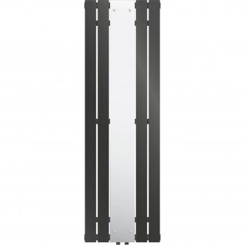 Radiador toallero antracita con espejo 1600x450 mm - Panel plano vertical - Conexión central