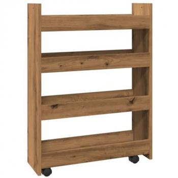 vidaXL Narrow Storage Trolley 4 Tier Artisan Oak Engineered Wood
