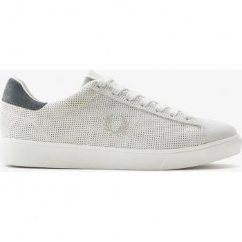 Fred Perry Spencer Perforated Suede Sneakers - Men's White Oatmeal Trainers