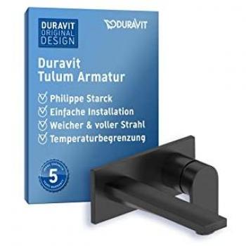Mezclador de Lavabo Duravit Tulum, Oculto, Proyección 171mm, Color Negro Mate