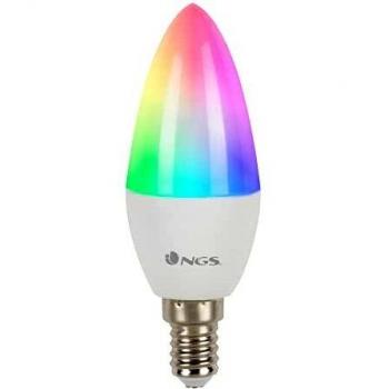 NGS GLEAM514C - Bombilla LED Wi-Fi con Colores Regulables RGB+W, Bombilla Inteligente 5W E-14 500LM, Controlada con APP/Alexa/Google Assistant [Clase de eficiencia energética A]