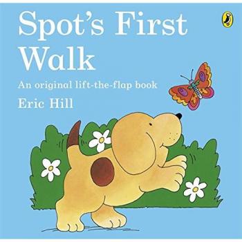 Libro Spot's First Walk de Eric Hill - Primera aventura del perrito, ilustraciones coloridas y texto sencillo
