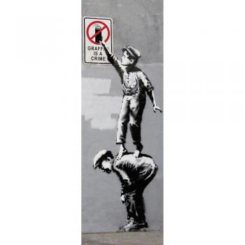 Póster puerta Brandalised graffiti is a crime, multicolor, 53 x 158 cm