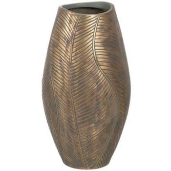 Jarrón Verde Dorado Poliresina 22 x 22 x 40 cm