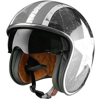 Origine Helmets Sprint Rebel Star Grey - Casco Abierta, Blanco/Gris, M