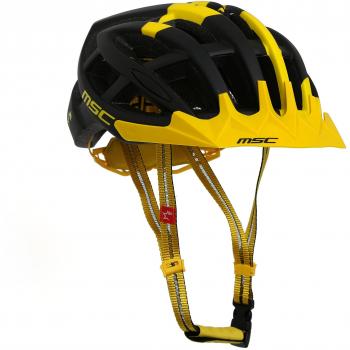 MSC Bikes HX100SMBKYE Casco de MTB, Negro y Amarillo, S/M