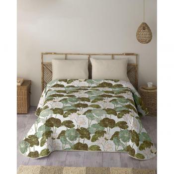Colcha Bouti Estampada NATURALS - Tejido 100% Algodón Extra Suave, Relleno 100% Poliéster, Fabricado en España, Modelos Florales, Cama 90/135