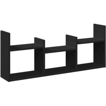 Mueble de pared 100x18x40 cm de madera negra multicapa